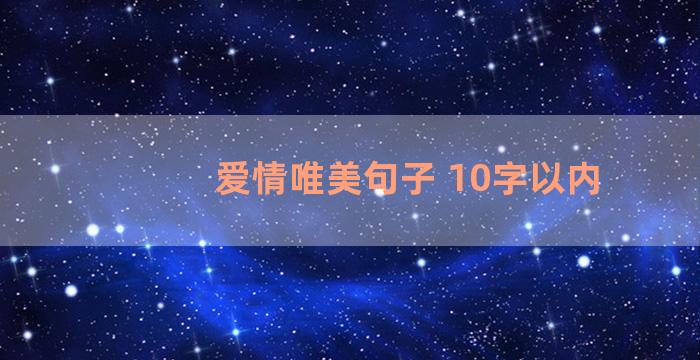 爱情唯美句子 10字以内